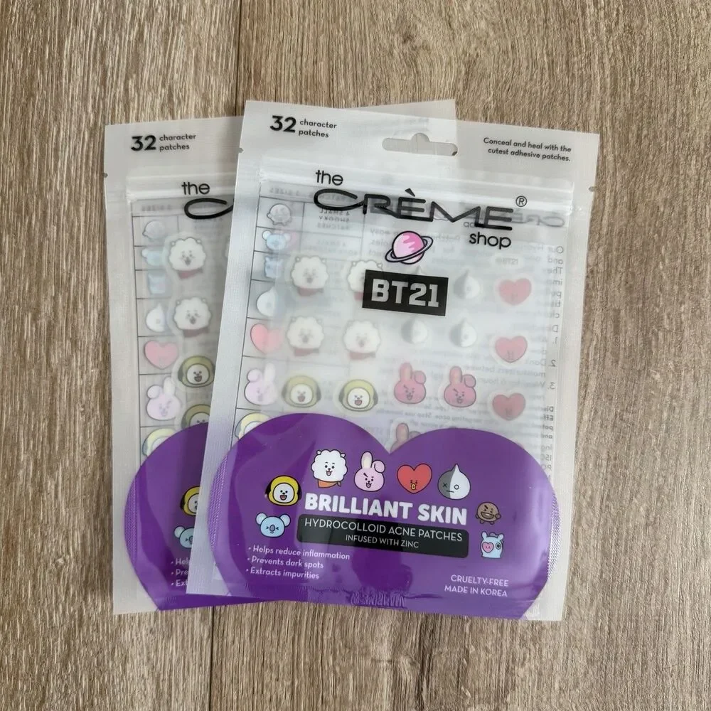 (SET of 2) The Creme Shop BT21 Acne Pimple Patches | Protect & Heal Blemishes